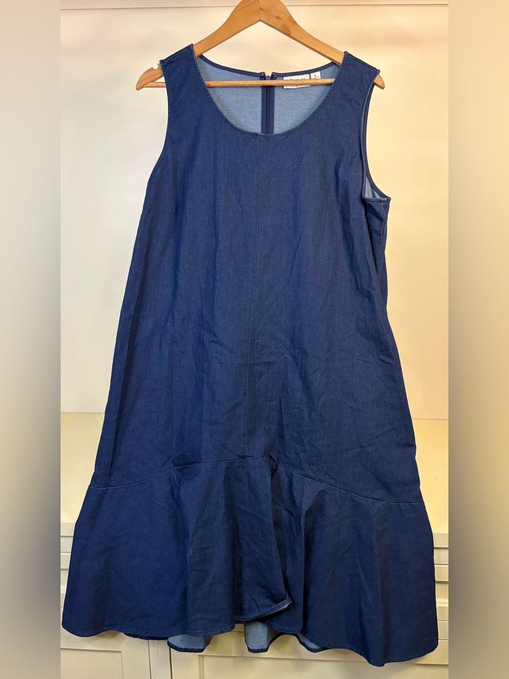 Joan Rivers Sleeveless Navy Blue Ruffle-Hem Midi Dress